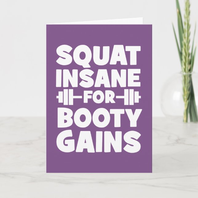 Squat Insane For Booty Gains - Women's Funny Gym Card (Front)
