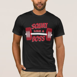 Squat like a Boss Red Barbells Fitness Training T-Shirt