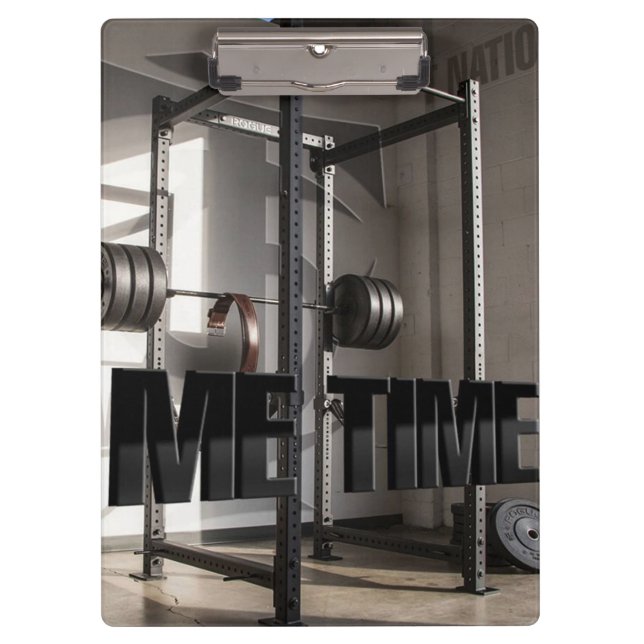 Squat Rack Workout Motivation - Me Time - Gym Clipboard (Front)
