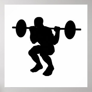 Squat Silhouette Poster