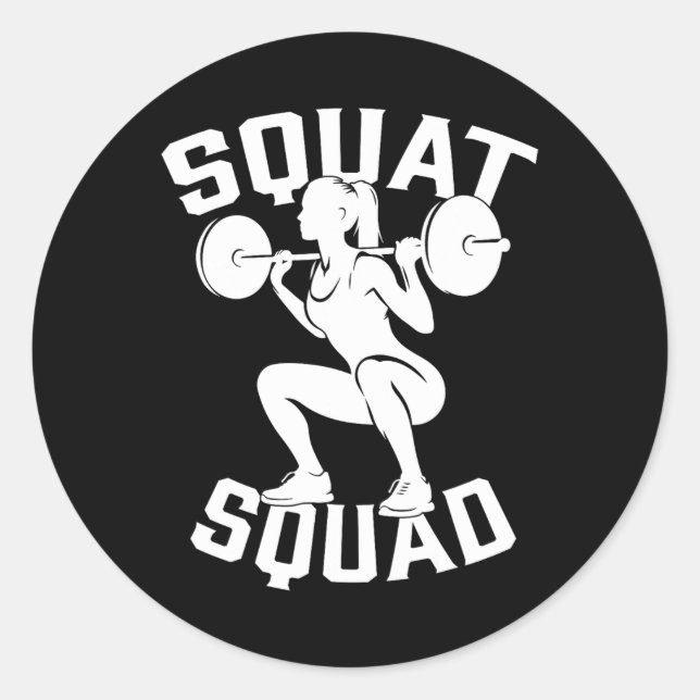 Squat Squad Workout Partner Trainer Coach Bodybuil Classic Round Sticker (Front)
