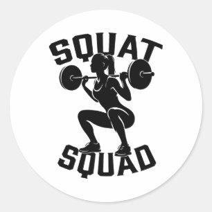 Squat Squad Workout Partner Trainer Coach Bodybuil Classic Round Sticker