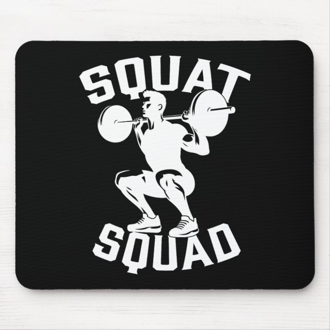 Squat Squad Workout Partner Trainer Coach Bodybuil Mouse Mat (Front)