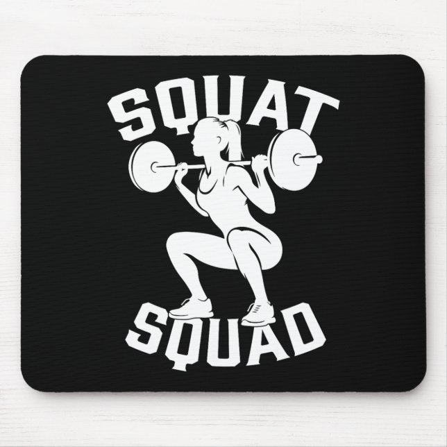 Squat Squad Workout Partner Trainer Coach Bodybuil Mouse Mat (Front)
