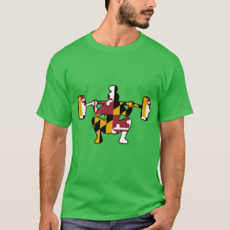 Squat Woman Maryland Flag T-Shirt