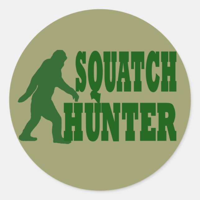 Squatch hunter classic round sticker (Front)