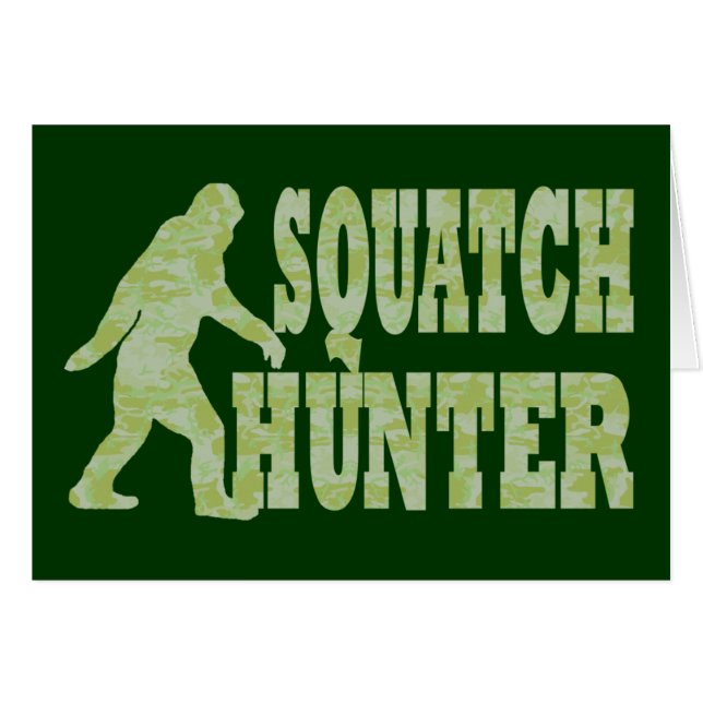Squatch hunter on camouflage (Front Horizontal)
