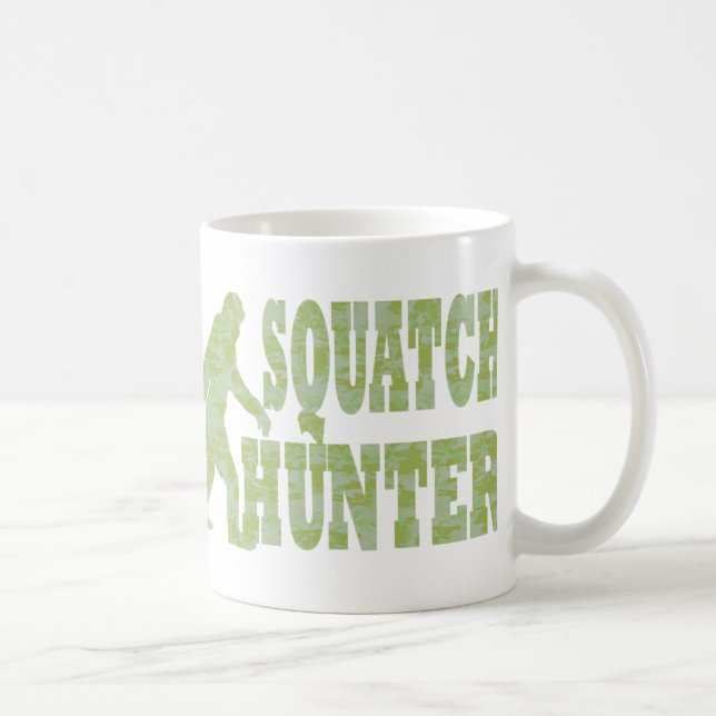 Squatch hunter on camouflage coffee mug (Right)