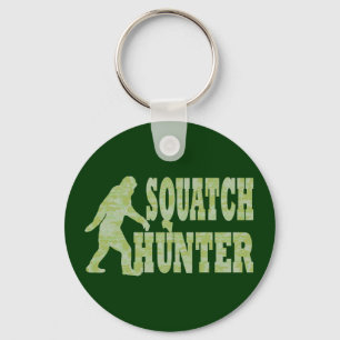 Squatch hunter on camouflage key ring