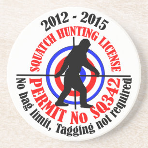 squatch hunting permit coaster