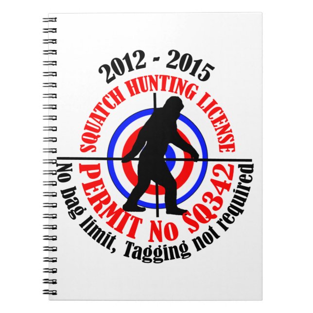 squatch hunting permit notebook (Front)