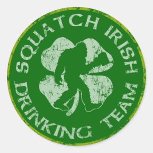 Squatch Irish Drinking Team Classic Round Sticker