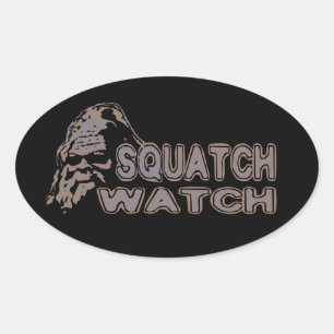 Squatch Watch - Cool Sasquatch Face Oval Sticker