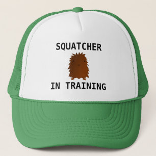 Squatcher in training baby bigfoot trucker hat