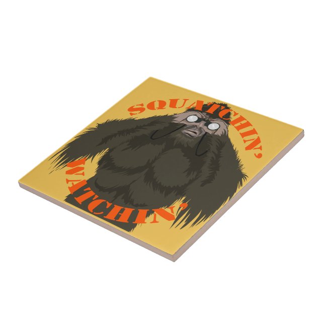 Squatchin' Watchin' Bigfoot Love Tile (Side)