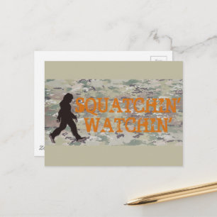 Squatchin' Watching Two Postcard