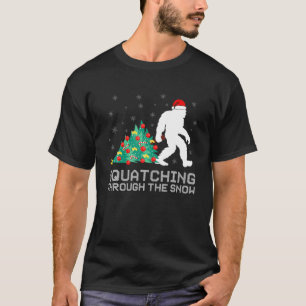 Squatching Through The Snow Bigfoot Christmas Sasq T-Shirt