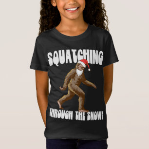 Squatching Through The Snow Christmas Bigfoot Sant T-Shirt