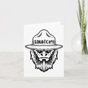 Squatchy Camping Bigfoot Sasquatch Funny Men Women Card