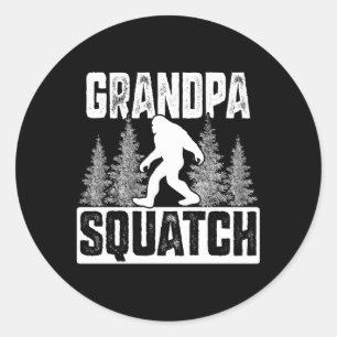 Squatchy Family Bigfoos Grandpa Squatch Classic Round Sticker