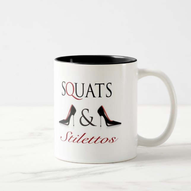 Squats and Stilettos Two-Tone Coffee Mug (Right)