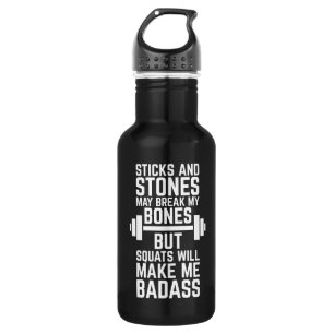 Squats Will Make Me Badass Gym Quote 532 Ml Water Bottle