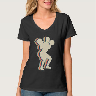 Squats Workout Gym Retro Line Art T-Shirt