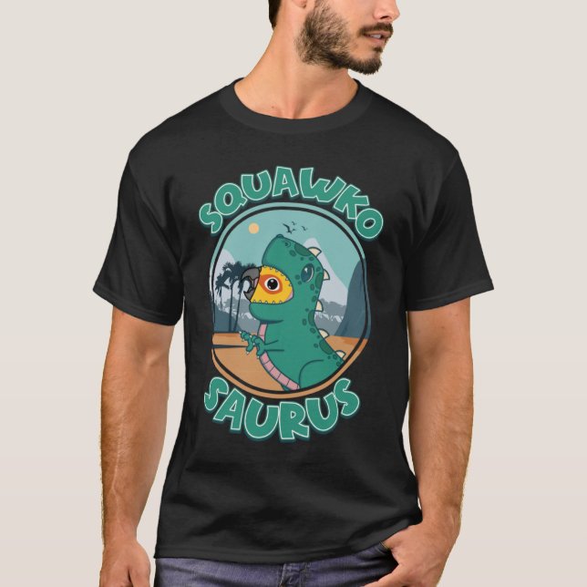 Squawkosaurus Rex Parrot I Jenday Conure T-Shirt (Front)