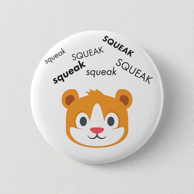 Squeak Hamster Cute Emoji 6 Cm Round Badge (Front)