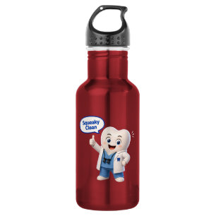 Squeaky Clean Tooth Mascot Steel Water Bottle