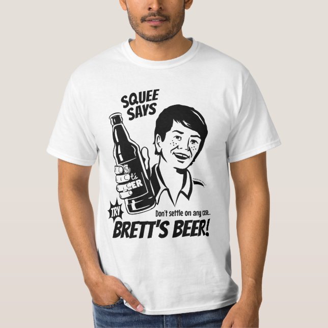 Squee Says Try Brett's Beer - Kavanaugh (Black) T-Shirt (Front)