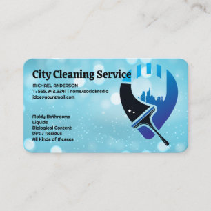 Squeegee Cityscape Cleaning Services Business Card