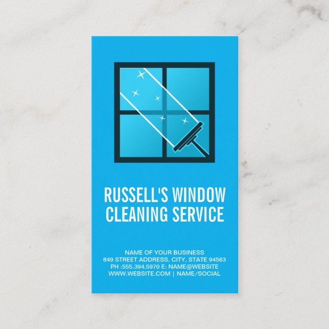Squeegee Cleaning a Window Business Card (Front)