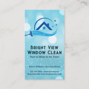Squeegee Cleaning Home Logo Business Card