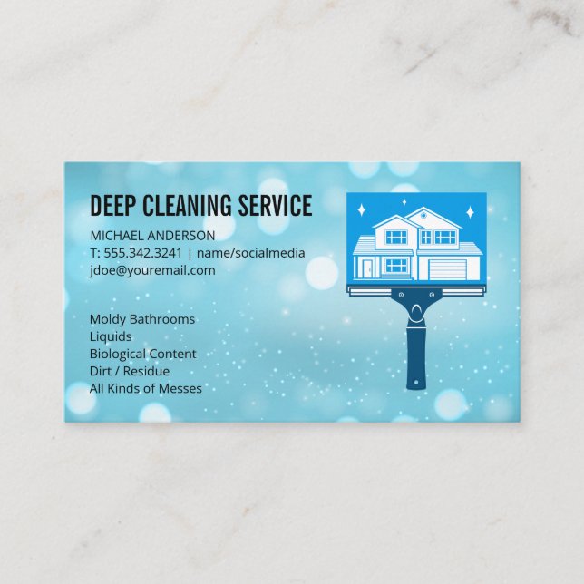Squeegee Home Logo | Deep Cleaning Business Card (Front)