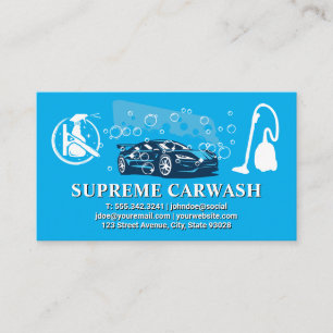 Squeegee   Spray Cleaning   Vacuum   Carwash Business Card