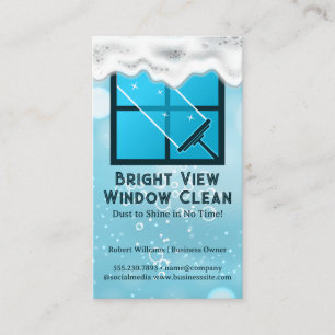 Squeegee Window Cleaning Soap Bubbles Business Card