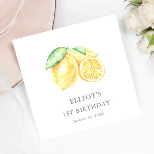 Squeeze Lemon Citrus Baby First Birthday Welcome Napkin