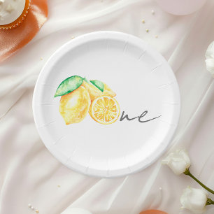 Squeeze Lemon Citrus Summer Baby First Birthday Paper Plate
