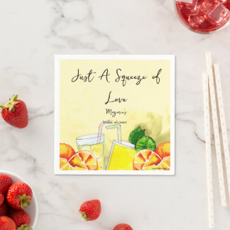 Squeeze of Love Lemonade Lemon Citrus Bridal Party Napkin