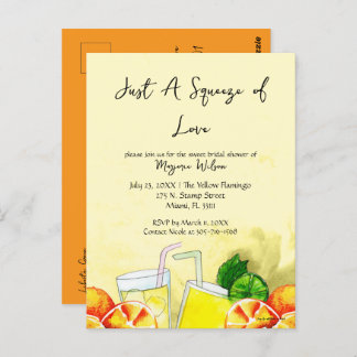Squeeze of Love Lemonade Lemon Citrus Bridal Party Postcard