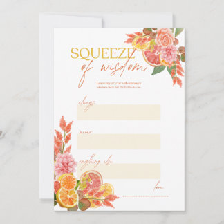 Squeeze of Wisdom Bridal Shower Game Invitation