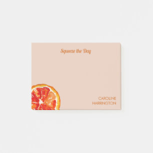 Squeeze the Day Cute Motivational Orange Citrus Post-it Notes