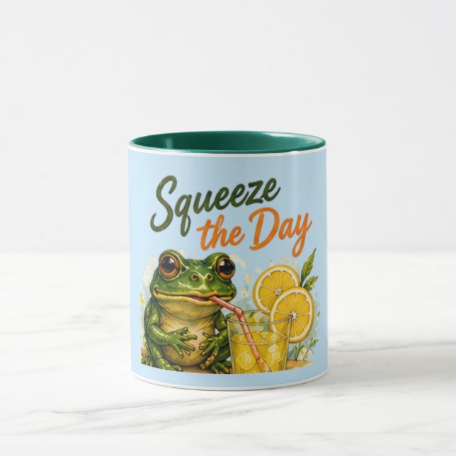 	Squeeze the Day Frog Lemon Mug (Center)