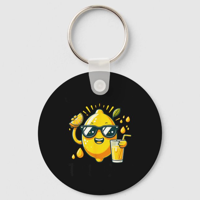 Squeeze The Day - Funny Kawaii Cute Lemon Tee Key Ring (Front)