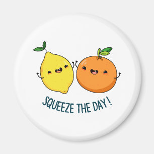 Squeeze The Day Positive Fruit Pun  Magnet