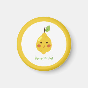 Squeeze the Day Punny Lemon   Magnet