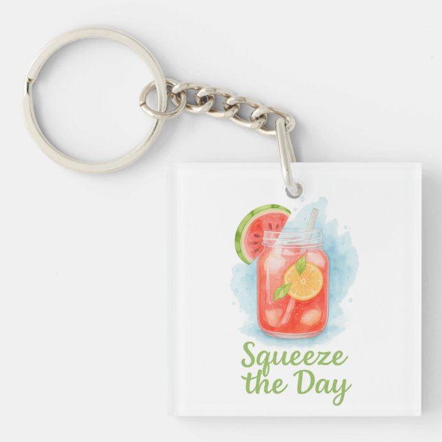 Squeeze the Day – Refreshing Summer Fruit Juice Key Ring (Front)