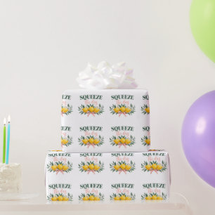 Squeeze The Day Vintage Lemon Quote Wrapping Paper