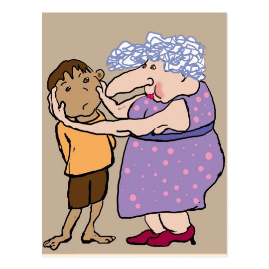 Squeeze your cheeks postcard